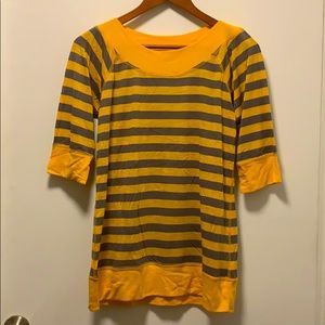 Gold + Grey Striped Shirt